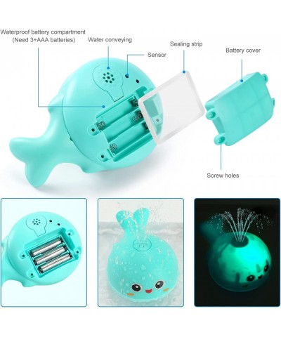 Light Up Spay Bath Toys for Baby Pool Games Auto Sprinkler Water Kids Toys for Toddlers Induction Flashing Light Fountain Sha...