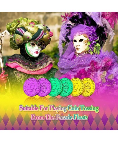 160 Pcs Mardi Gras Coins Plastic Gold Coins Green Purple Gold Fake Gold Coins Mardi Gras Decorations Centerpiece Mardi Gras T...