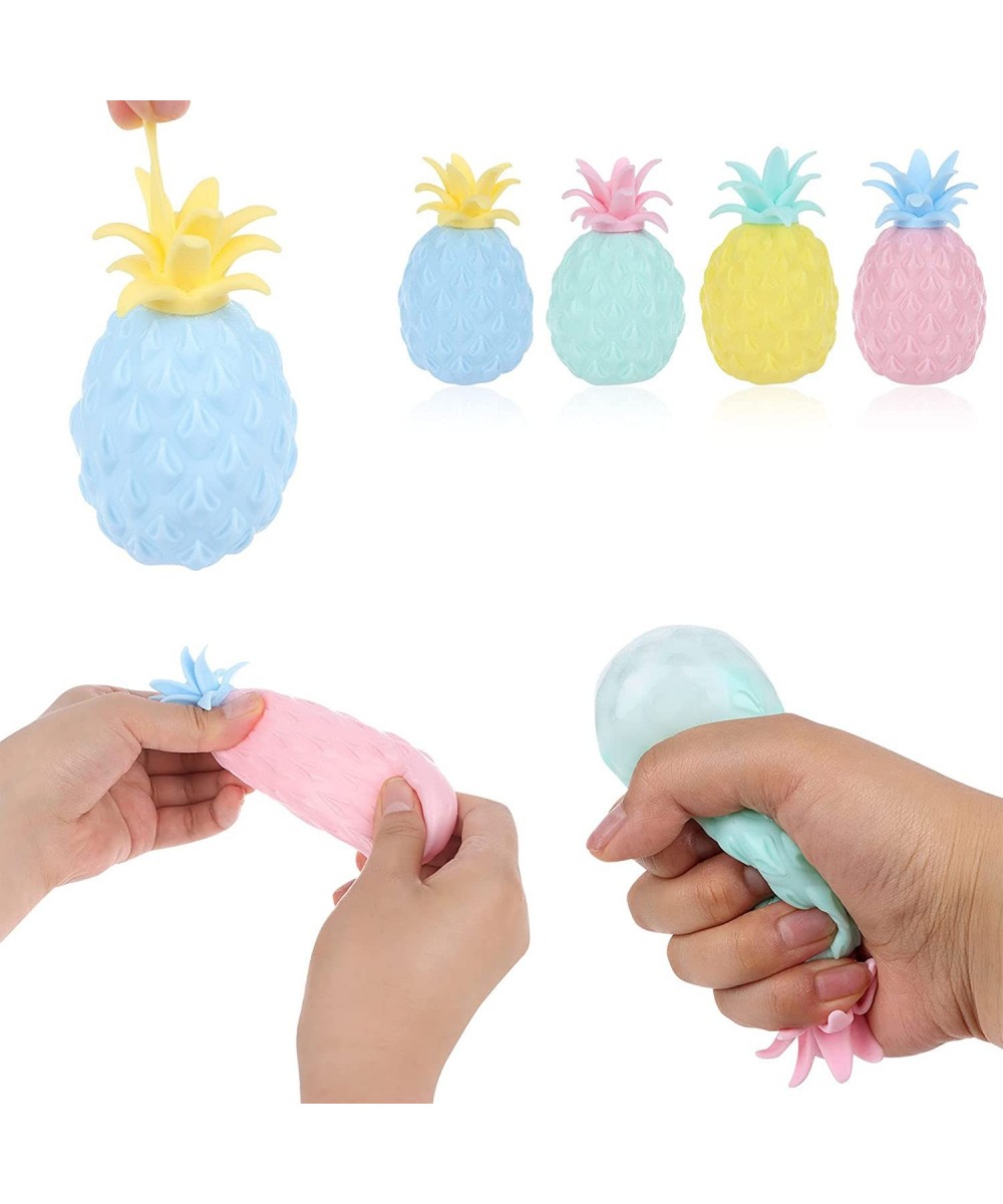 4 Pcs Pineapple Stress Ball Soft Pineapple Decompression Toy Fidget Sensory Toys for Kids Adults Stress Anxiety Relief Squeez...