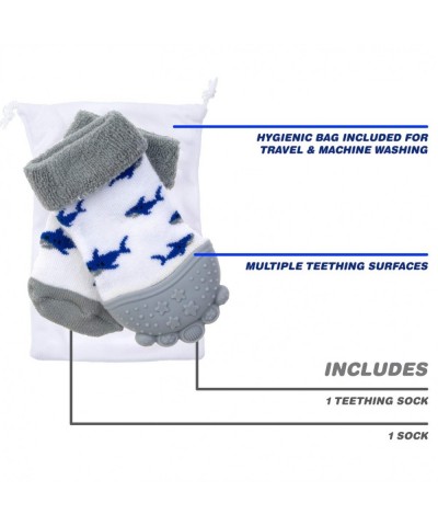 Soothing Teether Sock Grey Shark 5 $16.39 Baby Teether Toys