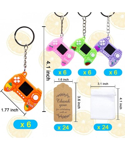 24 Sets Video Game Great Party Favors for Game Handle Key Chains Goodie Bags with Thank You Kraft Tags for Video Game Theme P...