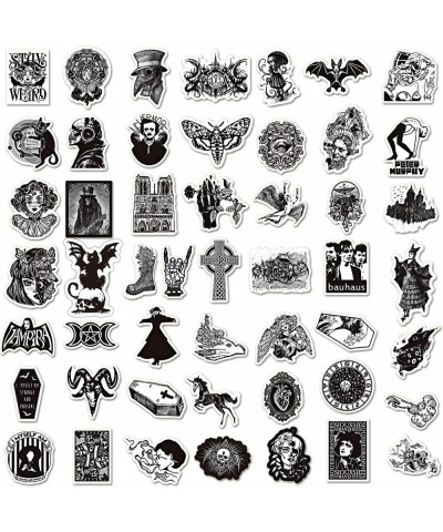 Gothic Stickers Cool Sticker Black and White Vinyl Stickers for Skateboard Laptop Water Bottle Goth Stickers for Adults and T...