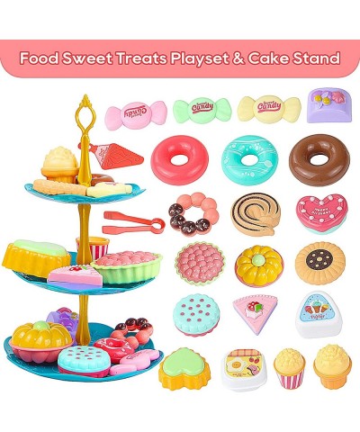 Tea Party Set for Little Girls 38PCS Princess Toddler Tea Time Toy and Kitchen Pretend Play with Tin Tea Set Doughnut Candies...