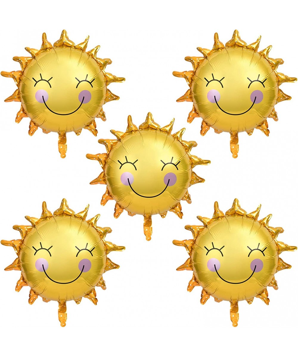 Sun Flower Foil Balloons Smiley Sunshine Sun Aluminum Balloon Birthday Wedding Decoration 26 Inch 5 Pcs $17.09 Kids' Party De...