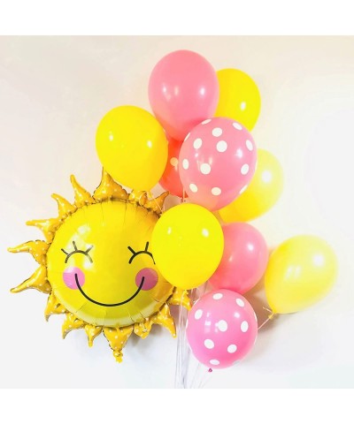 Sun Flower Foil Balloons Smiley Sunshine Sun Aluminum Balloon Birthday Wedding Decoration 26 Inch 5 Pcs $17.09 Kids' Party De...