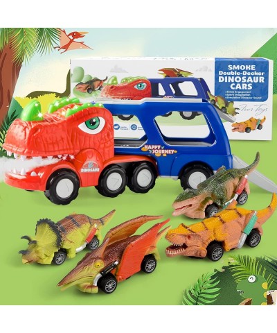 Dinosaur Truck Toy for Kids 3-5 Dinosaur Car Set with 4 Small Pull Back Cars Dinosaur Car Toy Playset for Age 6 7 8 Years Old...