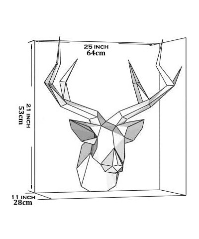 Deer-Head Pre-Cut DIY Paper Craft Templates Wall Decor Art Piece Paper Sculpture Paper Toy Ornament 3D Animal Head Geometric ...