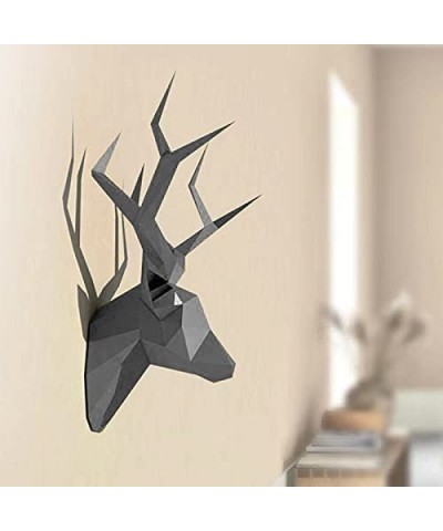 Deer-Head Pre-Cut DIY Paper Craft Templates Wall Decor Art Piece Paper Sculpture Paper Toy Ornament 3D Animal Head Geometric ...