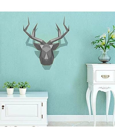 Deer-Head Pre-Cut DIY Paper Craft Templates Wall Decor Art Piece Paper Sculpture Paper Toy Ornament 3D Animal Head Geometric ...