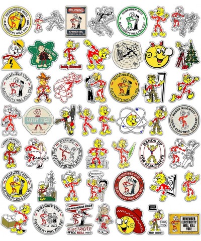 50 Pcs/Pack Electricity Will Kill Sticker Reddy Kilowatt Stickers Remember Kids You Electrical Stickers Electrician Decals fo...