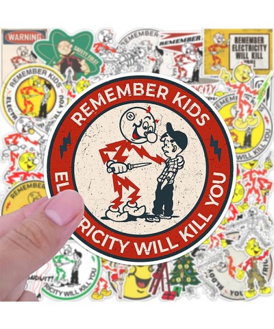 50 Pcs/Pack Electricity Will Kill Sticker Reddy Kilowatt Stickers Remember Kids You Electrical Stickers Electrician Decals fo...