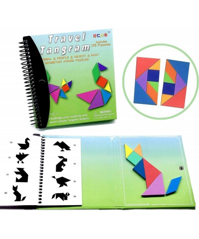 Travel Tangram Puzzle - Magnetic Pattern Block Book Road Trip Game Jigsaw Shapes for Kids Adult Challenge IQ Educational Toy ...