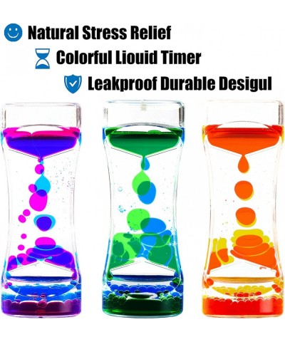 Liquid Motion Bubbler Timer Pack of 3 Hourglass Liquid Bubbler Sensory Toys ADHD Fidget Toy Anxiety Autism Toys Calm Relaxing...