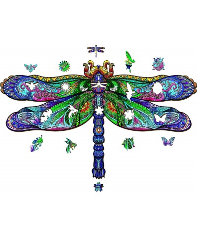 Wooden Jigsaw Puzzles-Wooden Puzzle Adult Unique Shape Advanced Big Dragonfly Wooden Jigsaw Puzzle for Adult Best Gift for Ad...