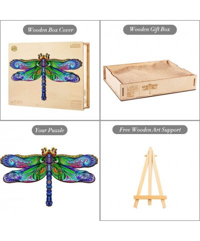 Wooden Jigsaw Puzzles-Wooden Puzzle Adult Unique Shape Advanced Big Dragonfly Wooden Jigsaw Puzzle for Adult Best Gift for Ad...