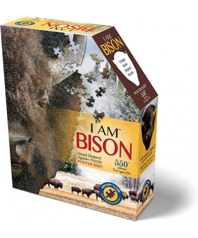 BISON 550 Piece Jigsaw Puzzle For Ages 10 and up - 3011 - Unique Animal-Shaped Border Poster Size Challenging Random Cut Five...