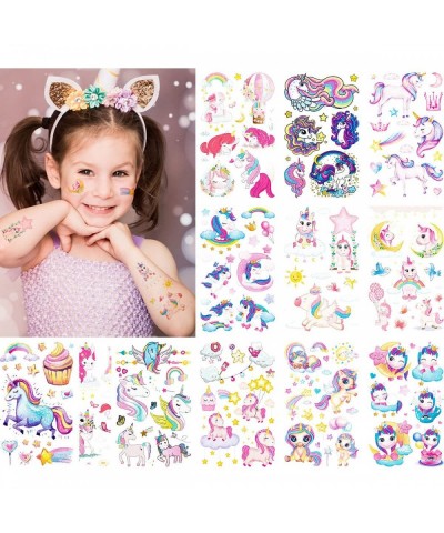 Glitter Unicorn Temporary Tattoos for Kids Girls Birthday Party Favors Supplies 12 Sheets Rainbow Children Face Decoration St...