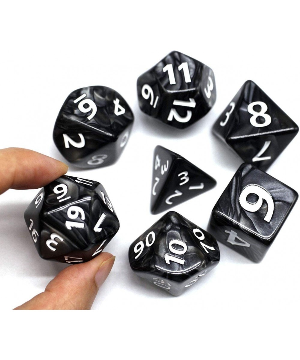 Dice- DND Dice Set 25mm RPG Dice for Dungeons and Dragons D&D Pathfinder MTG Role Playing Dice Giant Black Polyhedral Dice wi...