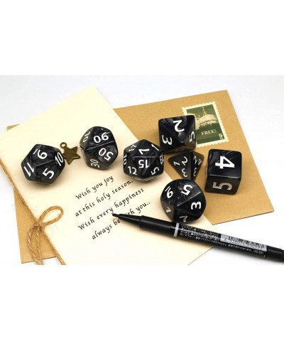 Dice- DND Dice Set 25mm RPG Dice for Dungeons and Dragons D&D Pathfinder MTG Role Playing Dice Giant Black Polyhedral Dice wi...