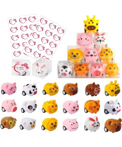 Valentine's Day Animals Pull Back Cars Set 28PCS Mini Friction Powered Vehicle for Kids Valentine Party Favors Easter Egg Hun...