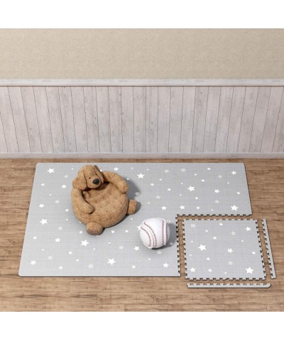 Extra Large Baby Play Mat - 4FT x 6FT Non-Toxic Foam Puzzle Floor Mat for Kids & Toddlers (Grey/White Star) $89.82 Puzzle Pla...