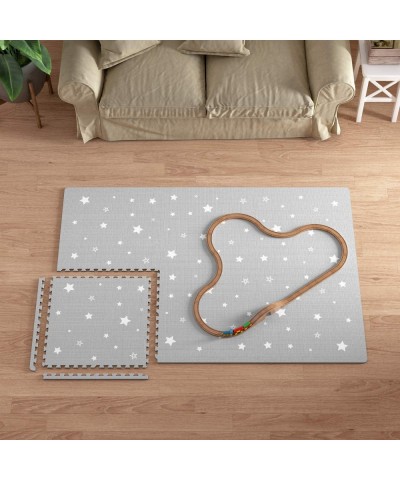 Extra Large Baby Play Mat - 4FT x 6FT Non-Toxic Foam Puzzle Floor Mat for Kids & Toddlers (Grey/White Star) $89.82 Puzzle Pla...