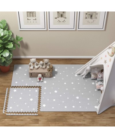 Extra Large Baby Play Mat - 4FT x 6FT Non-Toxic Foam Puzzle Floor Mat for Kids & Toddlers (Grey/White Star) $89.82 Puzzle Pla...