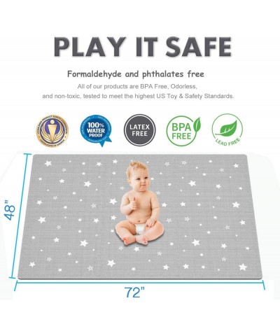 Extra Large Baby Play Mat - 4FT x 6FT Non-Toxic Foam Puzzle Floor Mat for Kids & Toddlers (Grey/White Star) $89.82 Puzzle Pla...