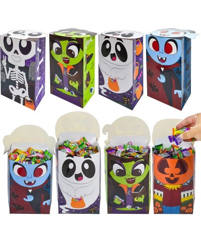 32 Pcs Halloween Treat Bags Die-Cut Flip Over Paper Bags with 8 Halloween Character Designs Trick or Treat Halloween Gift Bag...