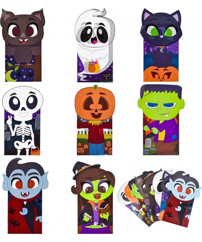 32 Pcs Halloween Treat Bags Die-Cut Flip Over Paper Bags with 8 Halloween Character Designs Trick or Treat Halloween Gift Bag...