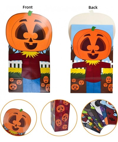 32 Pcs Halloween Treat Bags Die-Cut Flip Over Paper Bags with 8 Halloween Character Designs Trick or Treat Halloween Gift Bag...