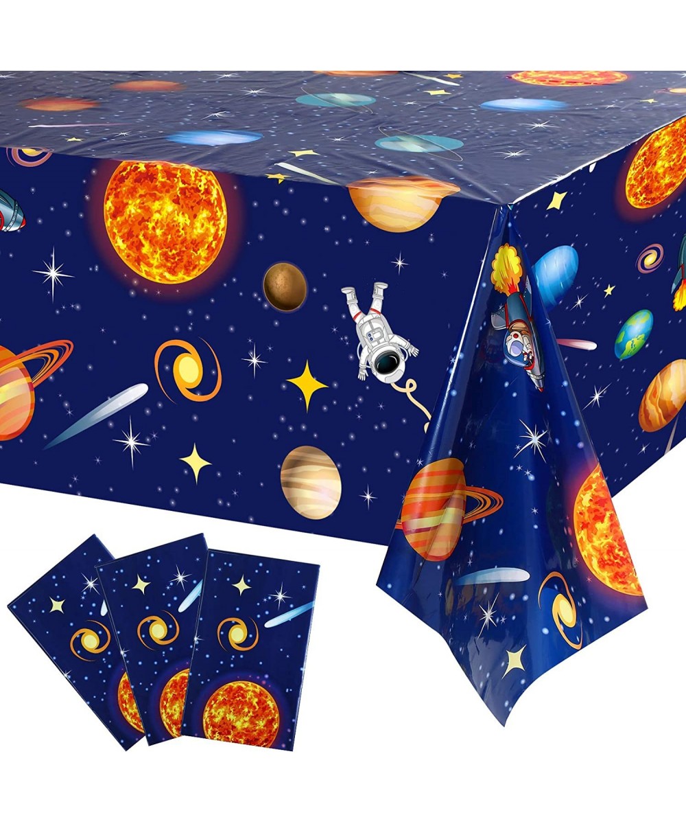 Outer Space Tablecloth Decorations Plastic Solar System Table Cover Planet Design for Kids Outer Space Theme Birthday Party D...