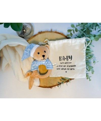 Baby Wooden Rattle Teething Ring Baby Rattles 0-6 Months Baby Montessori Newborn Toys Stuffed Animal Gift for Baby Boy Baby T...