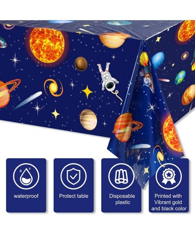 Outer Space Tablecloth Decorations Plastic Solar System Table Cover Planet Design for Kids Outer Space Theme Birthday Party D...