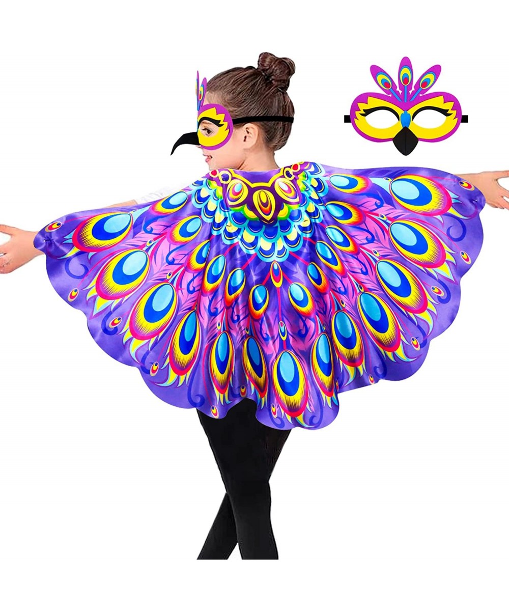 Peacock-Costumes-Bird-Wings for Kids-Girls Feathered Dress Up Cape with Bird-Mask to Boys Party Favors Gifts Toys $25.30 Kids...