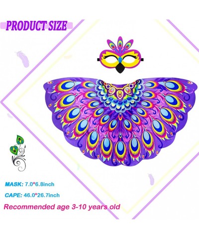 Peacock-Costumes-Bird-Wings for Kids-Girls Feathered Dress Up Cape with Bird-Mask to Boys Party Favors Gifts Toys $25.30 Kids...