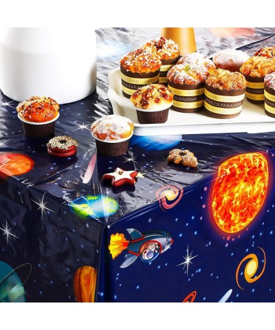 Outer Space Tablecloth Decorations Plastic Solar System Table Cover Planet Design for Kids Outer Space Theme Birthday Party D...