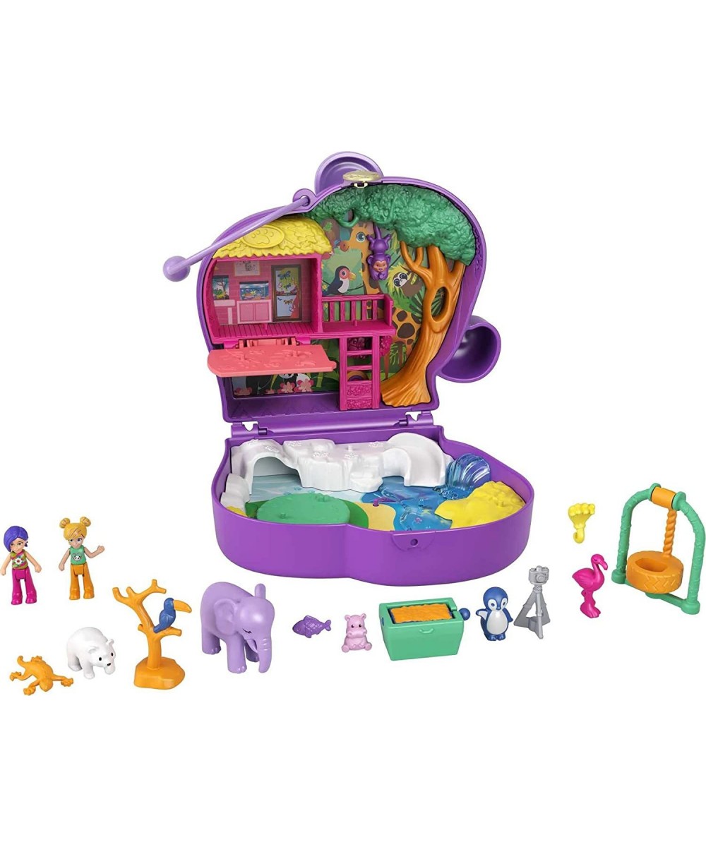 Elephant Adventure Compact Animal Theme with Micro Polly & Bella Dolls 5 Reveals & 13 Related Accessories Pop & Swap Feature ...