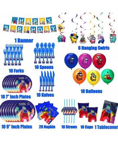 Game Us Party Supplies Birthday Party Decorations Include Flatware Spoons Fork Knife Plates Cups Tablecloth Banner Napkins St...