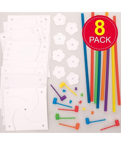 E1302 Make Your Own Windmill Kits - Pack of 8 Kit for Kids to Decorate and Personalise Ideal for School Work Home Crafting Cr...