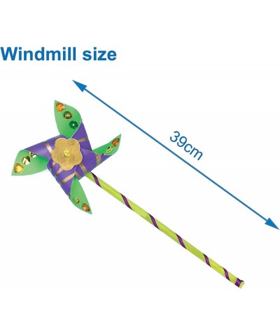 E1302 Make Your Own Windmill Kits - Pack of 8 Kit for Kids to Decorate and Personalise Ideal for School Work Home Crafting Cr...