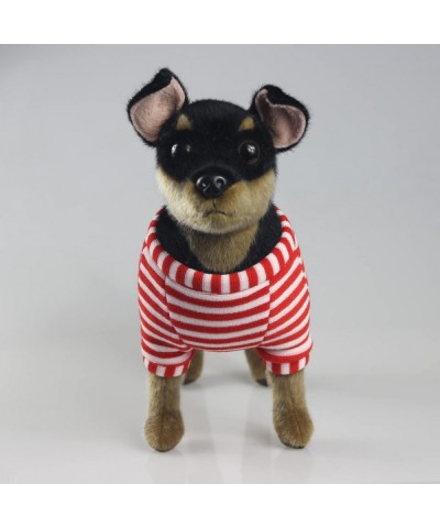 10 inch Doberman Pinscher Dog Stuffed Animal - Black and Tan Lifelike & Realistic Plush Toy Puppy Dog Standing Present Gift $...