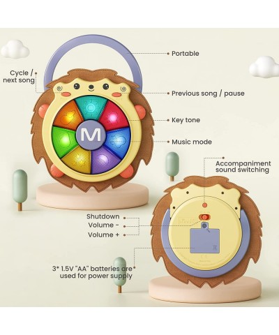 Hedgehog Plush Light Musical Drum Piano Toddler Toys Electronic Music Sound Instruments Baby Toy Light up Game Baby Sleep Soo...