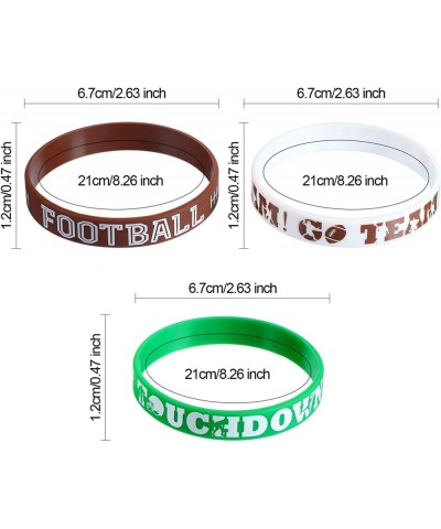 30 Pieces Football Party Silicone Bracelets Football Birthday Theme Rubber Wristbands Accessories Gift Football Bracelet for ...