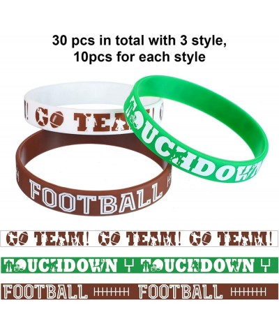 30 Pieces Football Party Silicone Bracelets Football Birthday Theme Rubber Wristbands Accessories Gift Football Bracelet for ...