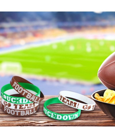 30 Pieces Football Party Silicone Bracelets Football Birthday Theme Rubber Wristbands Accessories Gift Football Bracelet for ...