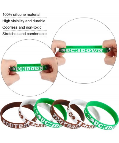 30 Pieces Football Party Silicone Bracelets Football Birthday Theme Rubber Wristbands Accessories Gift Football Bracelet for ...