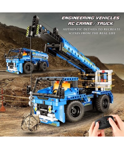 Remote Control Building Kit - 401 pcs 2-in-1 RC Crane or Truck Engineering Vehicle Building Toy for Boys 6-12 Year | Construc...