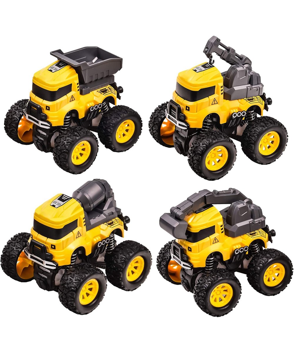 Construction Trucks Car for Boys 4 Pack Friction Powered Cars 4 Wheels Drive Durable Push and Go Construction Truck Toys for ...