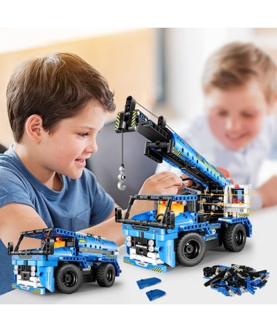 Remote Control Building Kit - 401 pcs 2-in-1 RC Crane or Truck Engineering Vehicle Building Toy for Boys 6-12 Year | Construc...